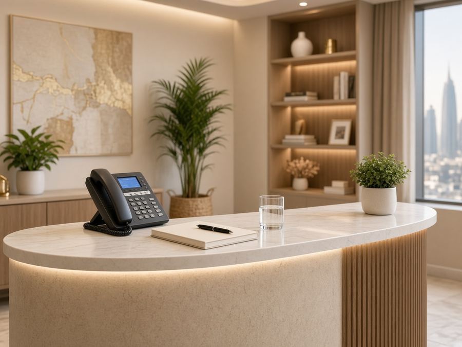 Contact desk at Cantestrim Planning in Doha